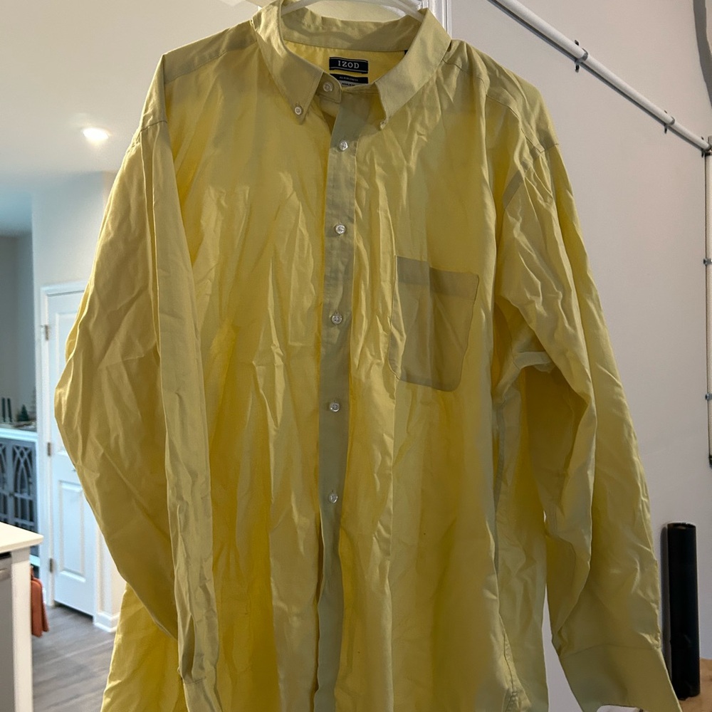 Men’s yellow dress shirt.